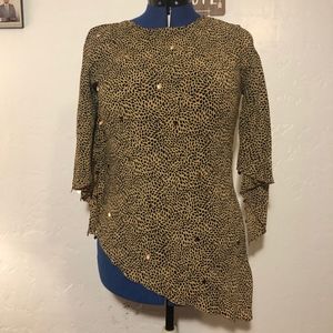 New Identity animal print blouse, size large